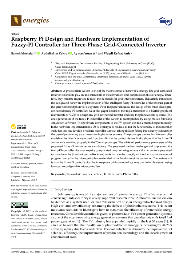 (PDF) Raspberry Pi Design and Hardware Implementation of Fuzzy-PI ...