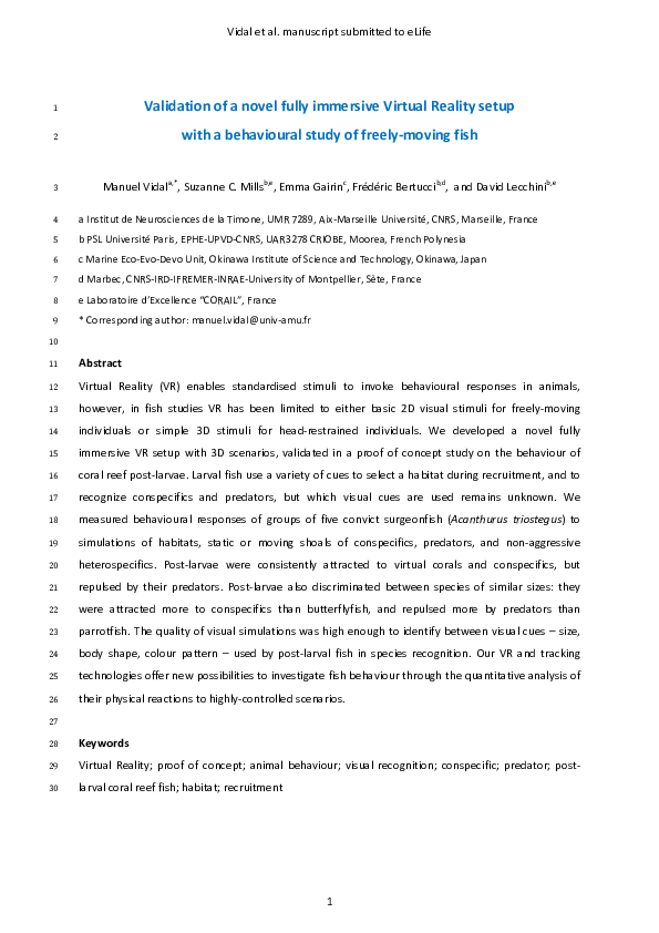 (PDF) Validation of a novel fully immersive Virtual Reality setup with ...