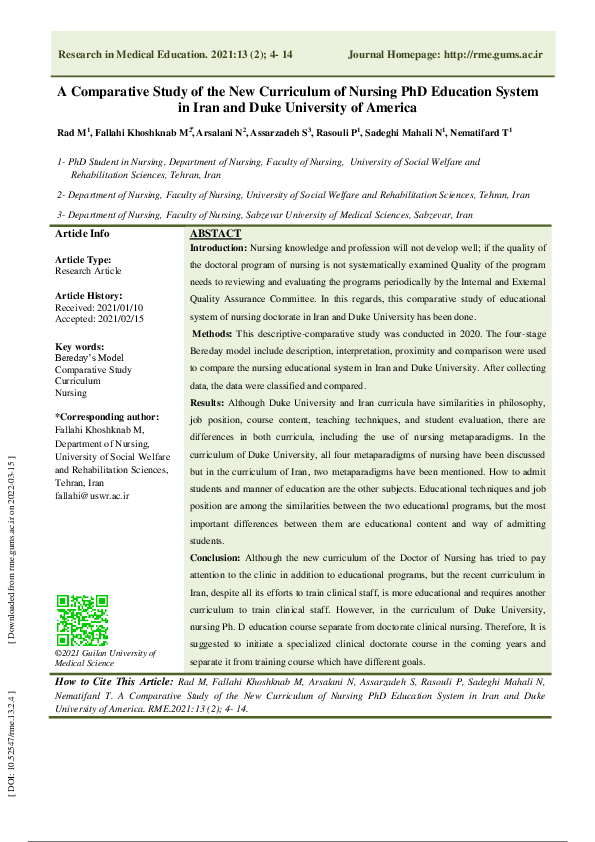 (PDF) A Comparative Study of the New Curriculum of Nursing PhD ...