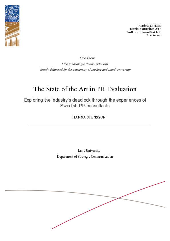 (PDF) The State of the Art in PR Evaluation