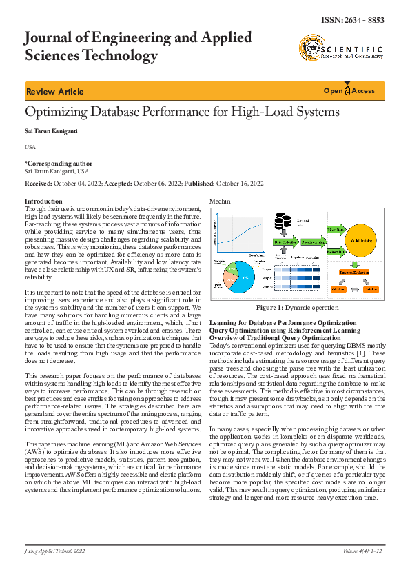 (PDF) Optimizing Database Performance for High-Load Systems USA