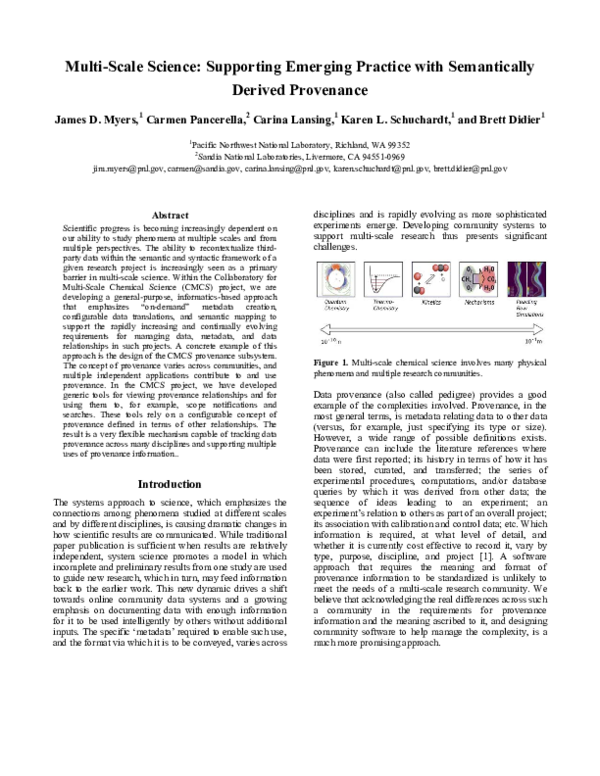 (PDF) Multi-scale science, supporting emerging practice with ...