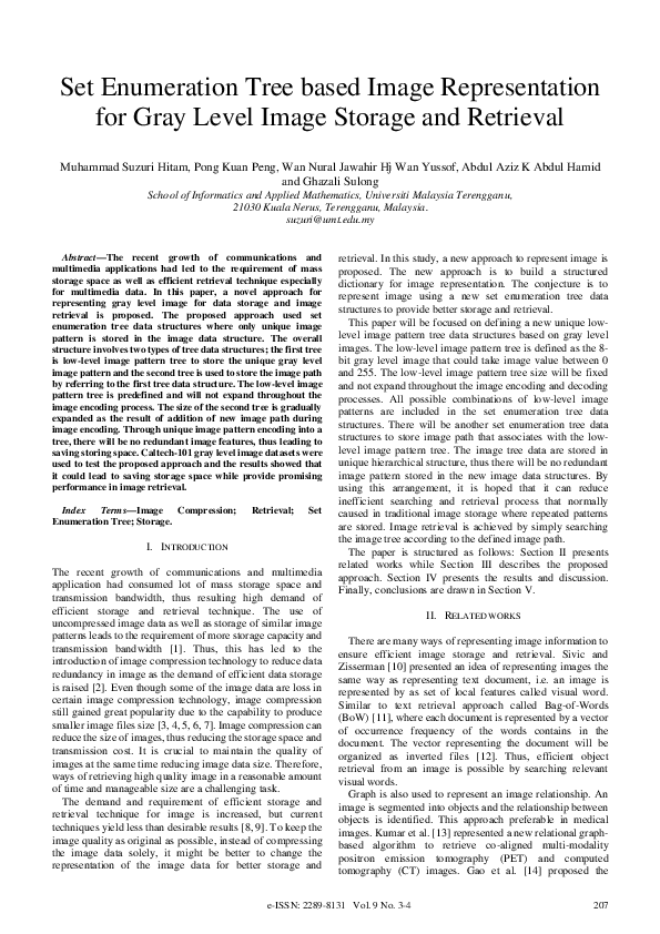 (PDF) Set Enumeration Tree based Image Representation for Gray Level ...