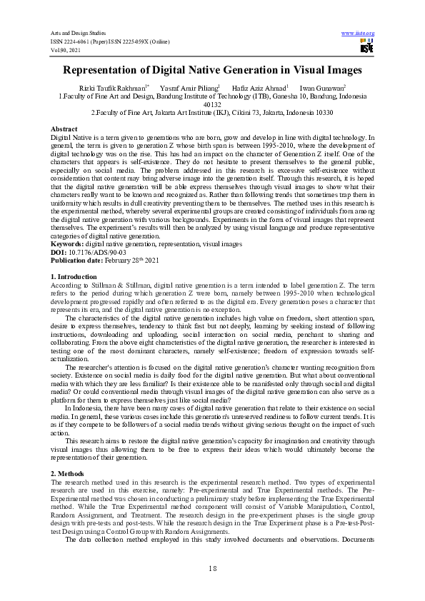 (PDF) Representation of Digital Native Generation in Visual Images