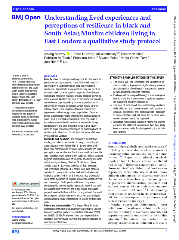 (PDF) Understanding lived experiences and perceptions of resilience in ...