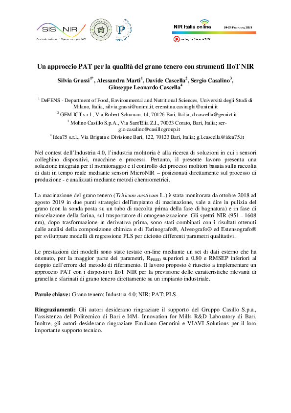 (PDF) A PAT approach for common wheat with IIoT NIR devices