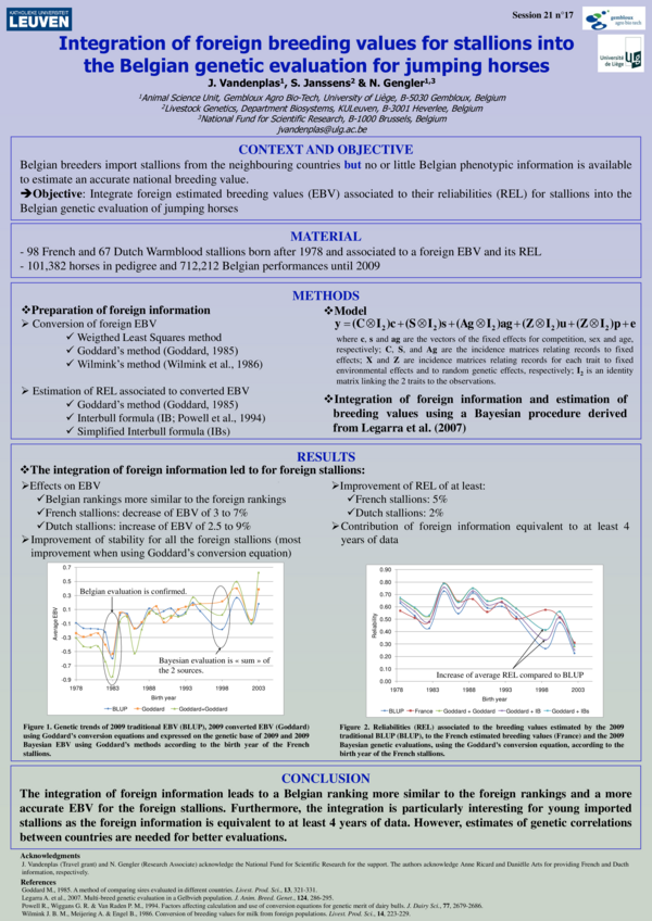 (PDF) Integration of foreign breeding values for stallions into the ...