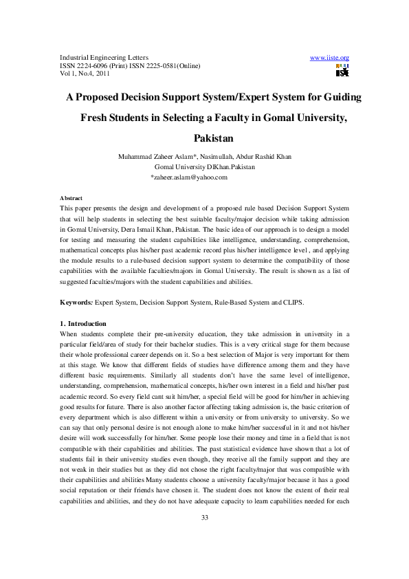 (PDF) 11.A Proposed Decision Support System Expert System for Guiding ...