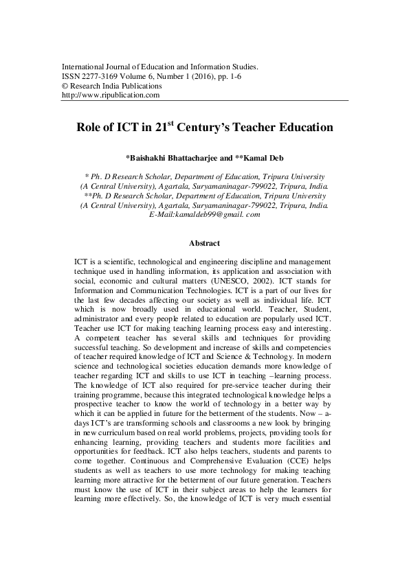 (PDF) ICT Usage in Learning and Instruction of Teacher Trainees from ...