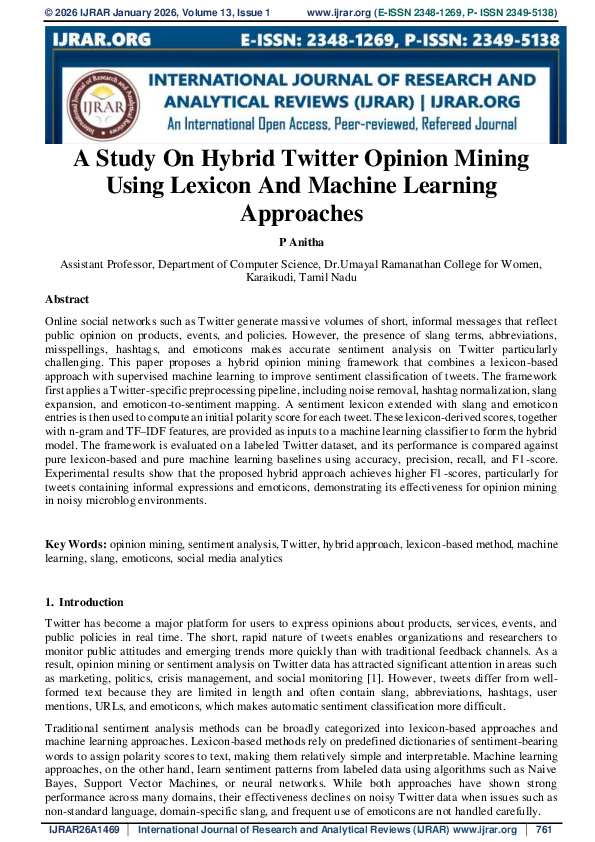 (PDF) A Study On Hybrid Twitter Opinion Mining Using Lexicon And ...