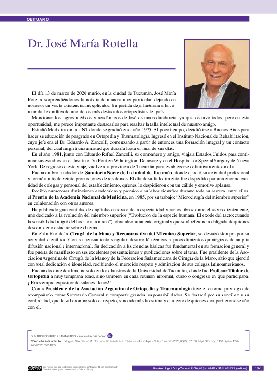 (PDF) Dr. José María Rotella: (1925-2019)