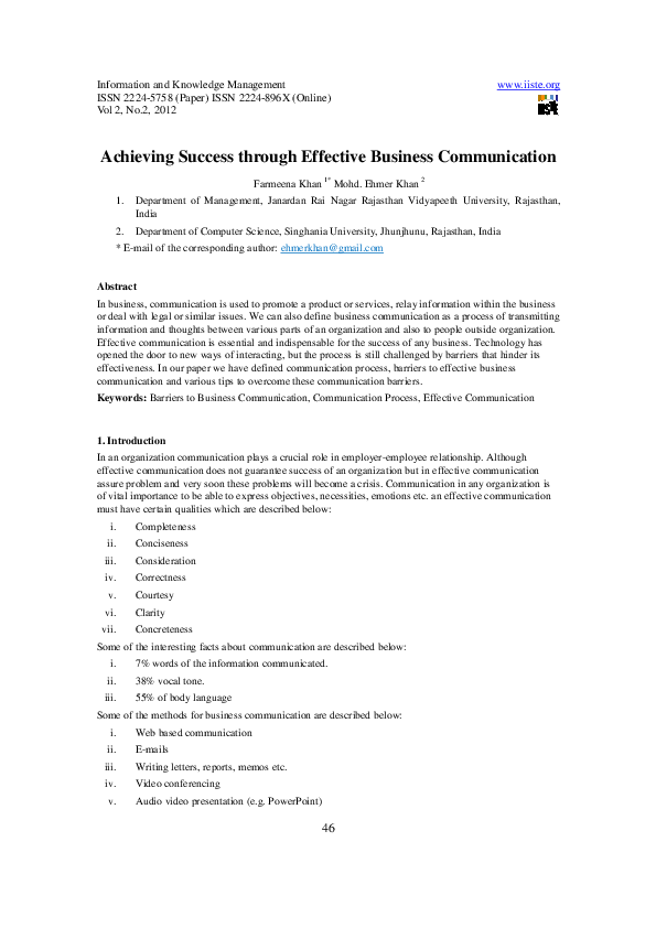 (PDF) 11.Achieving Success through Effective Business Communication