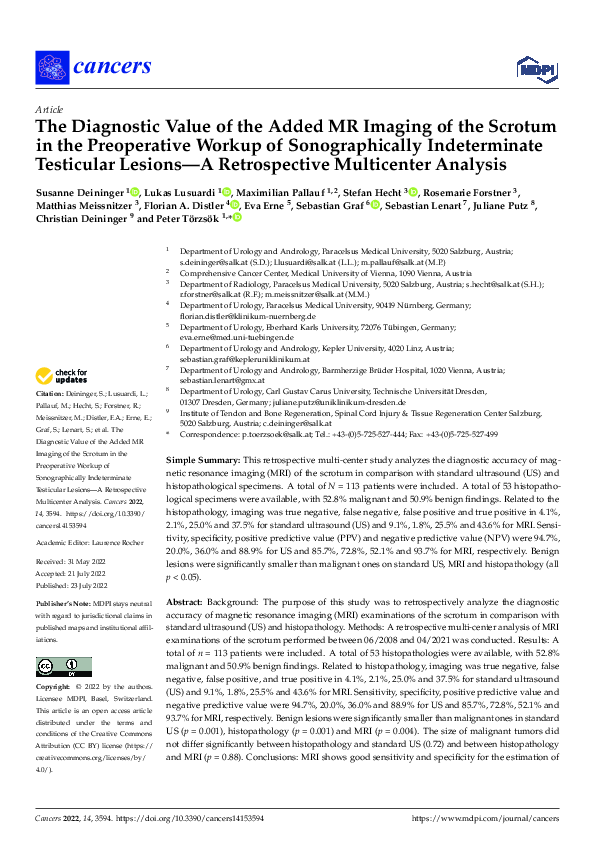 (PDF) The Diagnostic Value of the Added MR Imaging of the Scrotum in ...