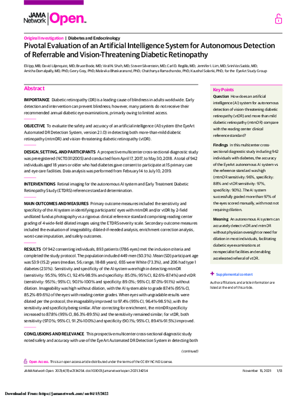 (PDF) Pivotal Evaluation of an Artificial Intelligence System for ...