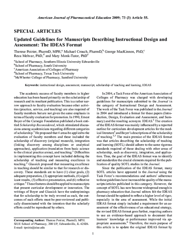 (PDF) Updated Guidelines for Manuscripts Describing Instructional ...