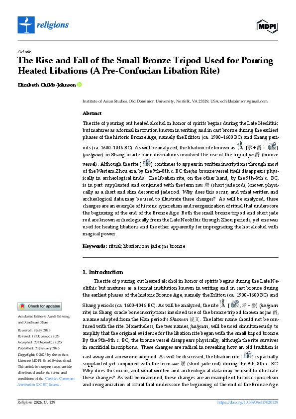 (PDF) Article The Rise and Fall of the Small Bronze Tripod Used for ...