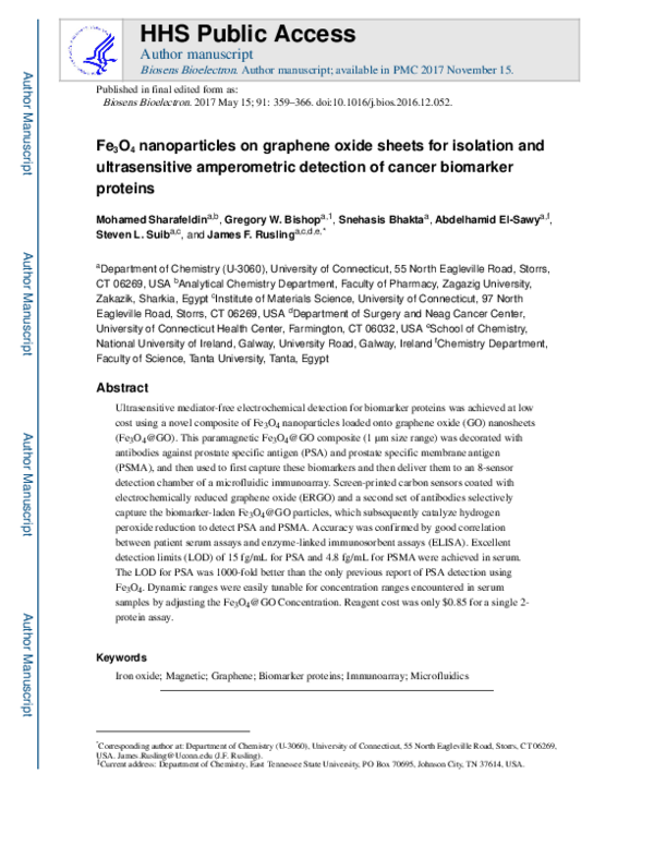 (PDF) Fe3O4 nanoparticles on graphene oxide sheets for isolation and ...