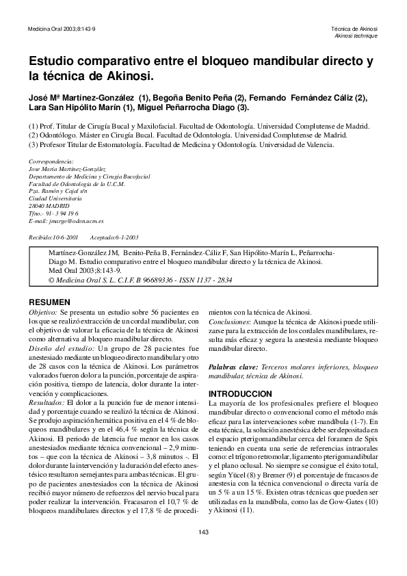 (PDF) A comparative study of direct mandibular nerve block and the ...