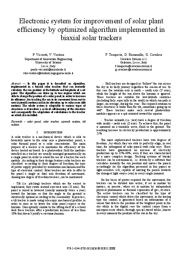 (PDF) Electronic system for improvement of solar plant efficiency by ...