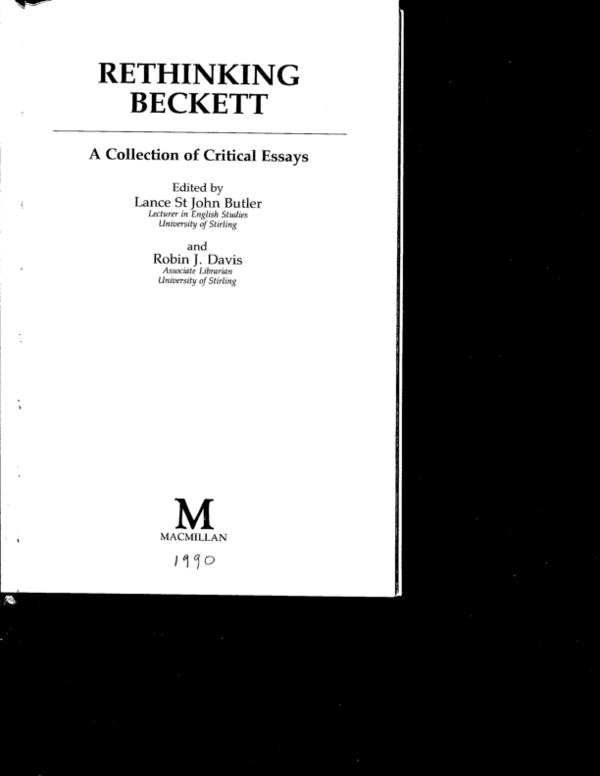 Becket critical essays 07 image