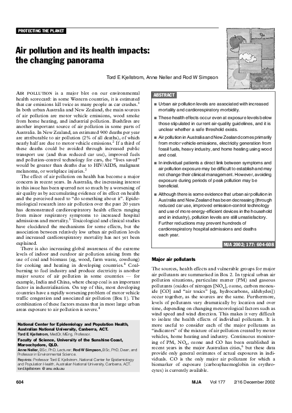 (PDF) Air pollution and its health impacts: the changing panorama