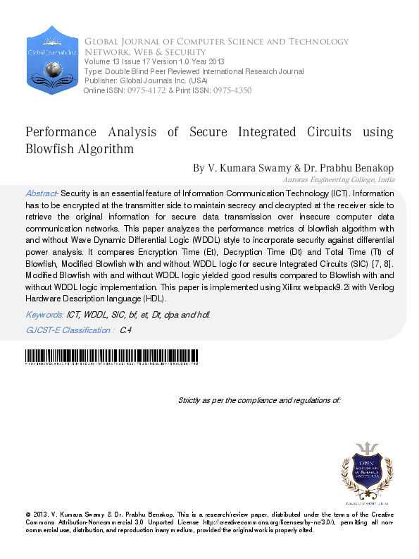(PDF) Performance Analysis of Secure Integrated Circuits using Blowfish ...