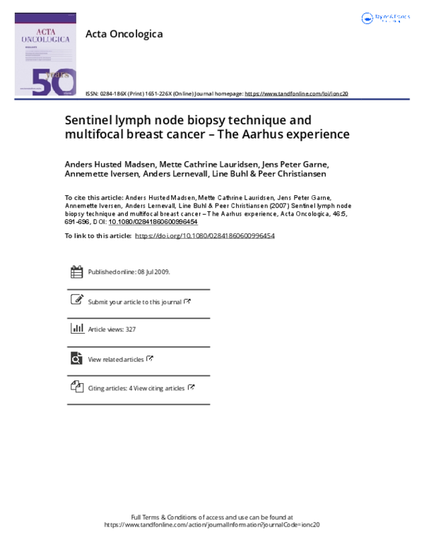 (PDF) Sentinel lymph node biopsy technique and multifocal breast cancer ...