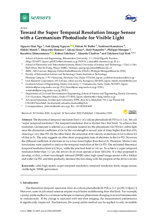 (PDF) Toward the Super Temporal Resolution Image Sensor with a ...