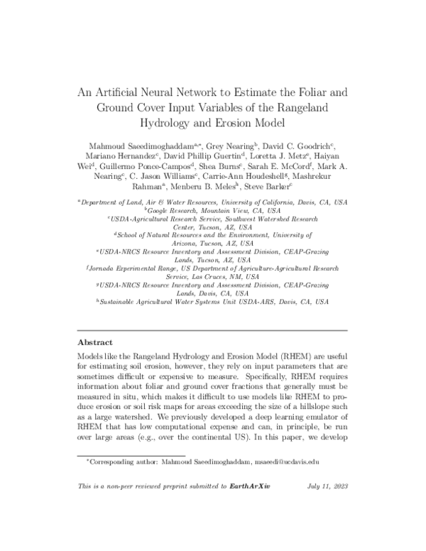 (PDF) An Artificial Neural Network to Estimate the Foliar and Ground ...