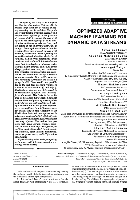 (PDF) OPTIMIZED ADAPTIVE MACHINE LEARNING FOR DYNAMIC DATA STREAMS