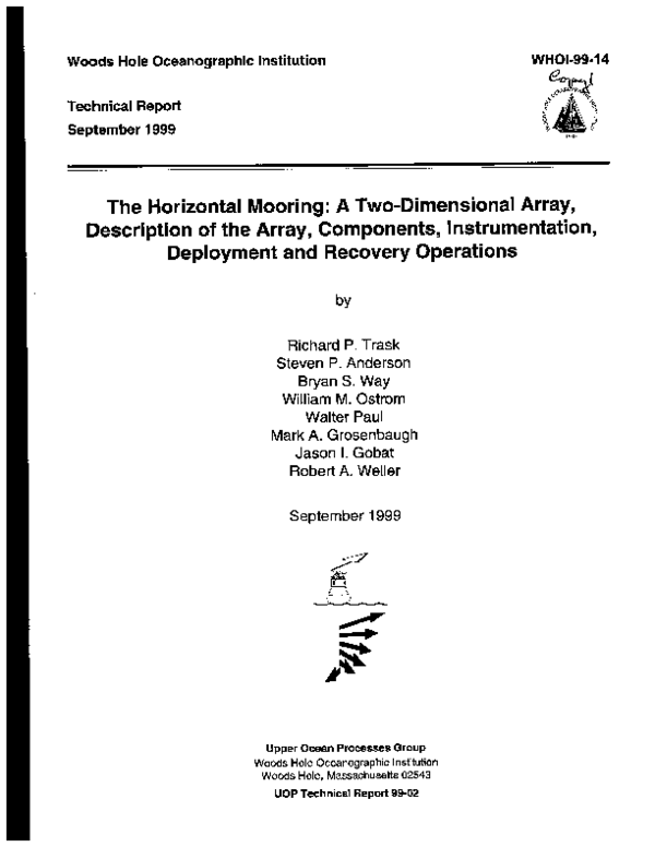 (PDF) The Horizontal mooring : a two-dimensional array, description of ...