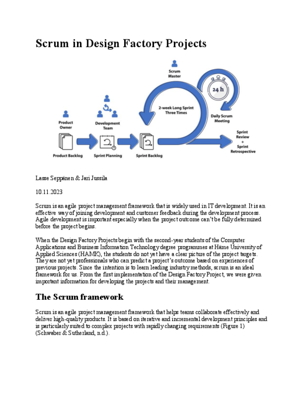 (PDF) Scrum in Design Factory Projects