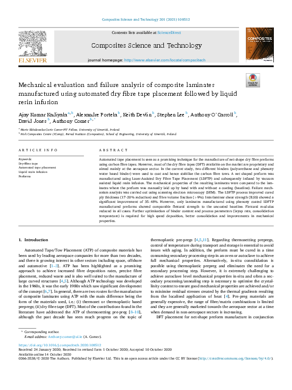 (PDF) Mechanical evaluation and failure analysis of composite laminates ...