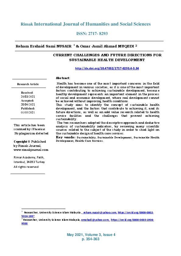(PDF) Current Challenges and Future Directions for Sustainable Health ...