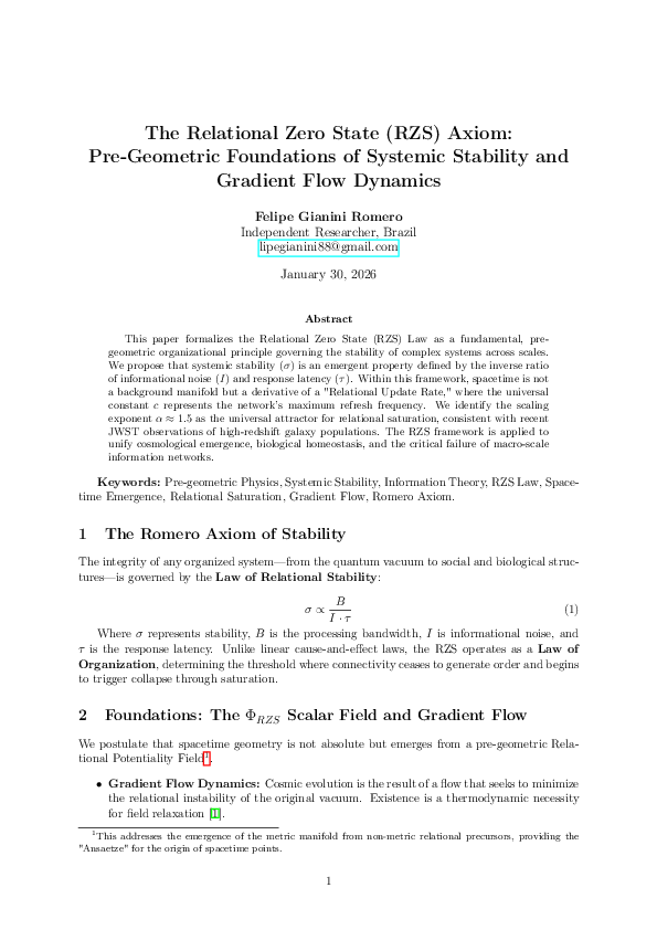 (PDF) The Relational Zero State (RZS) Axiom: Pre-Geometric Foundations ...