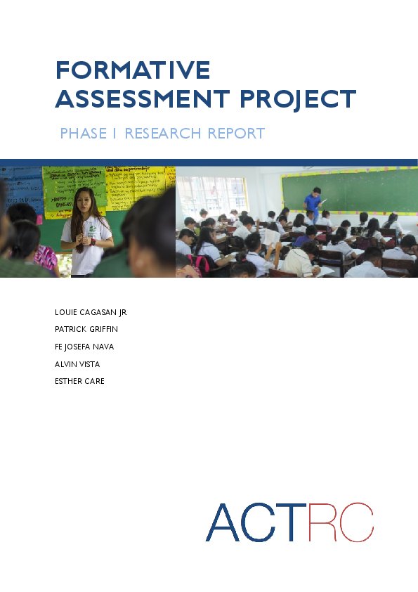 (PDF) Formative assessment project - Phase 2 research report