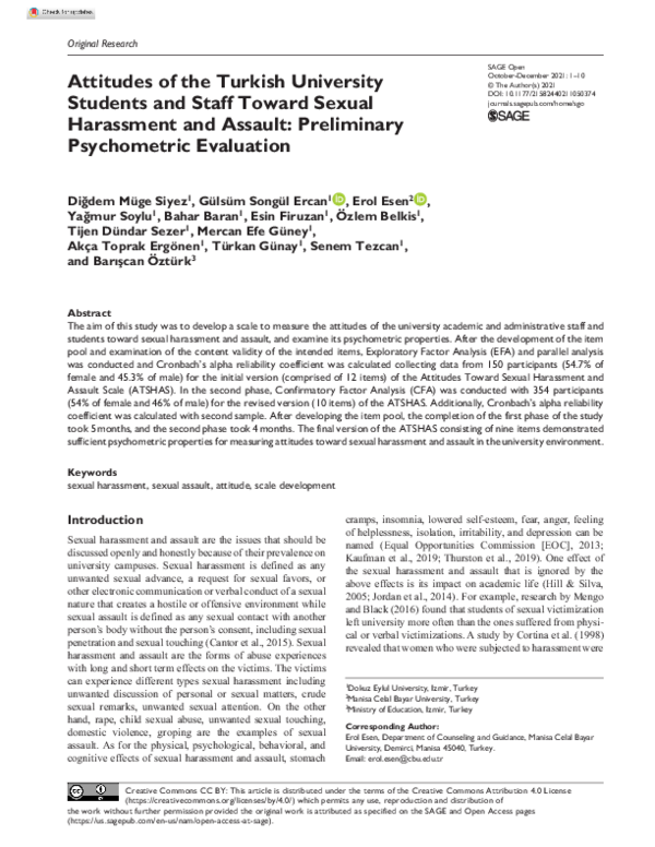 (PDF) Attitudes of the Turkish University Students and Staff Toward ...