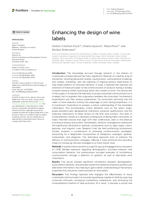 (PDF) Enhancing the design of wine labels