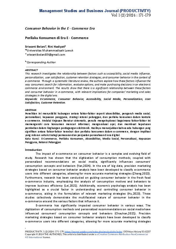 (PDF) Consumer Behavior in the E - Commerce Era