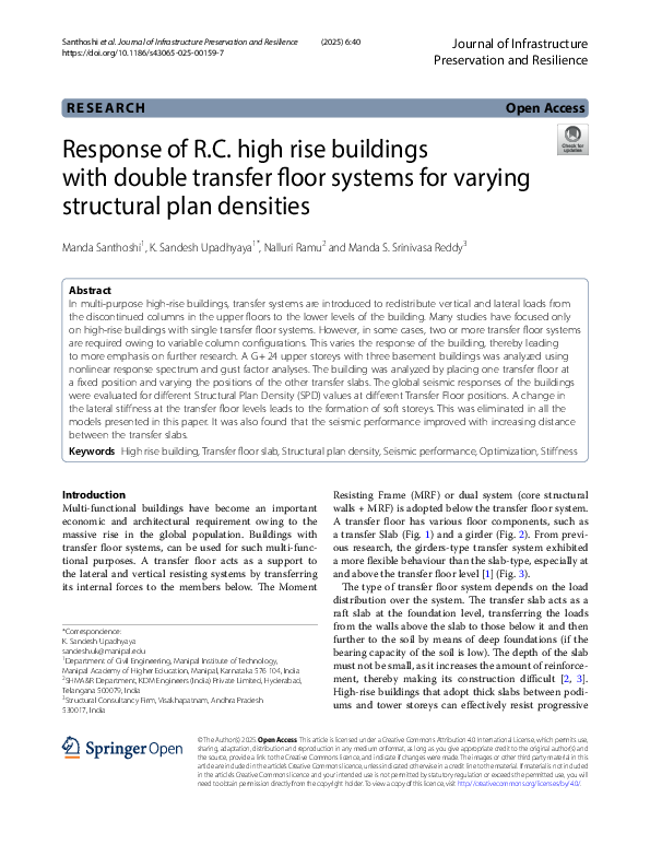 (PDF) Response of R.C. high rise buildings with double transfer floor ...