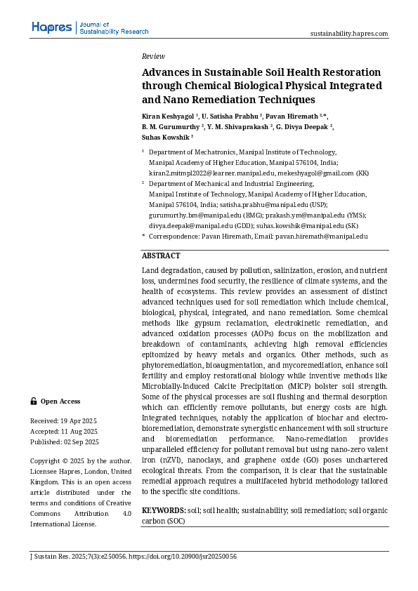 (PDF) Advances in Sustainable Soil Health Restoration through Chemical ...