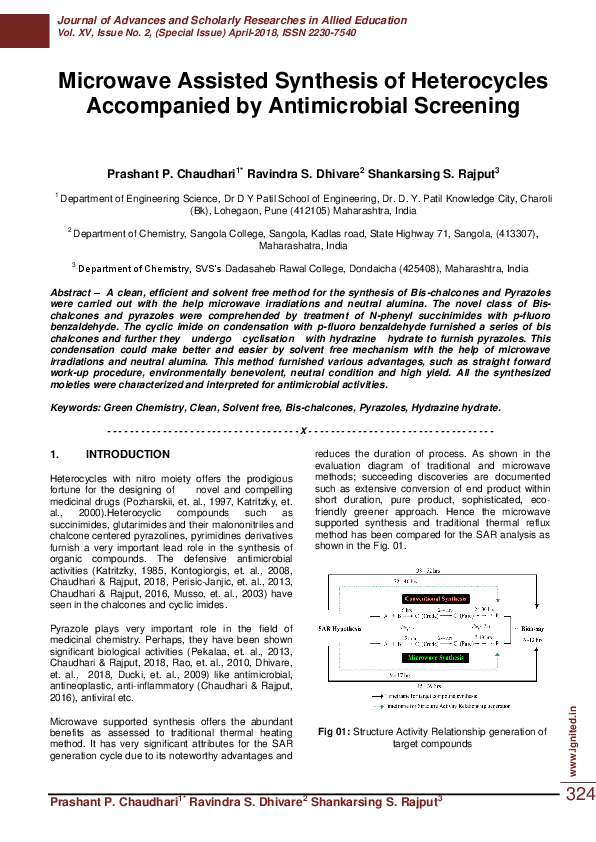 (PDF) Microwave Assisted Synthesis of Heterocycles Accompanied by ...