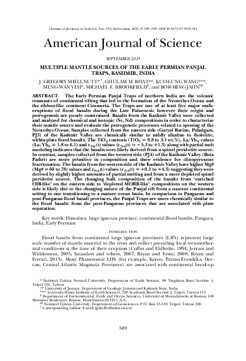 (PDF) Multiple mantle sources of the Early Permian Panjal Traps ...