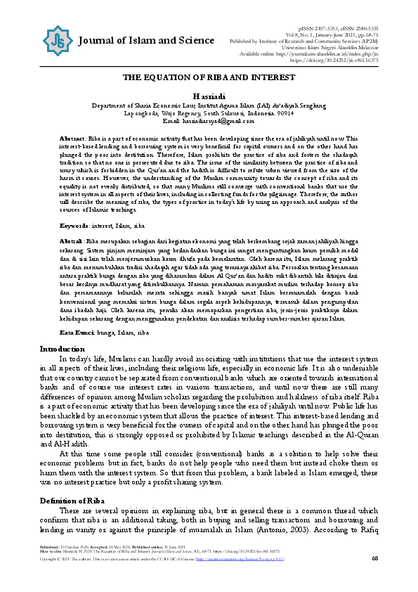 (PDF) THE EQUATION OF RIBA AND