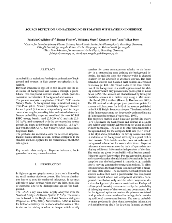 (PDF) Source detection and background estimation with Bayesian inference