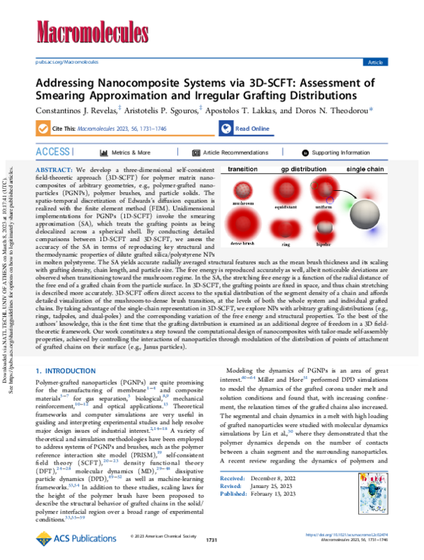 (PDF) Addressing Nanocomposite Systems via 3D-SCFT: Assessment of ...
