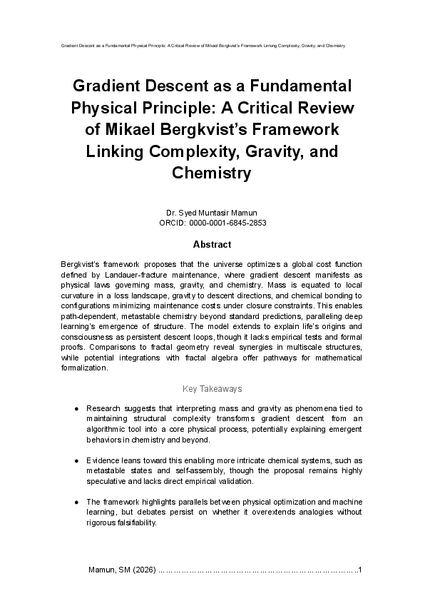 (PDF) Gradient Descent as a Fundamental Physical Principle: A Critical ...