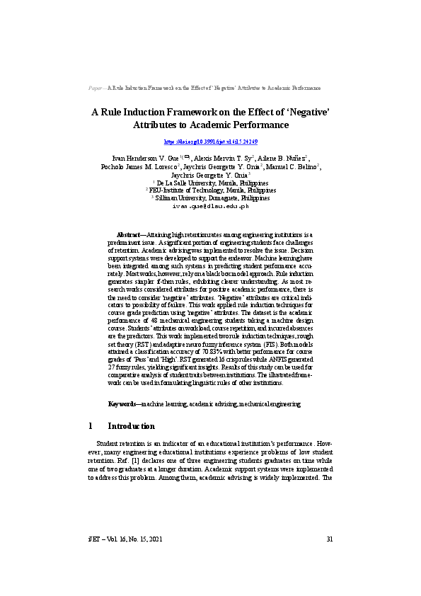 (PDF) A Rule Induction Framework on the Effect of ‘Negative’ Attributes ...