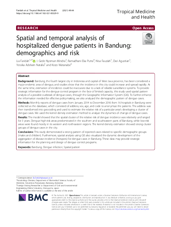 (PDF) Spatial and temporal analysis of hospitalized dengue patients in ...