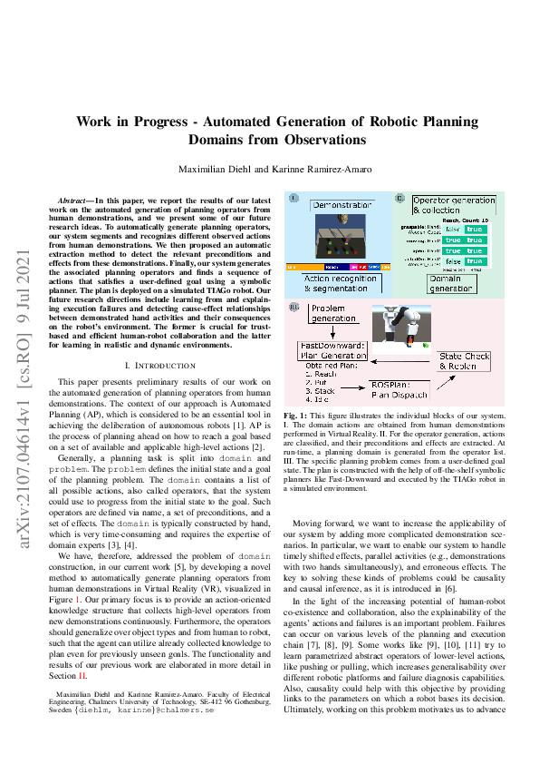 (PDF) Work in Progress - Automated Generation of Robotic Planning ...